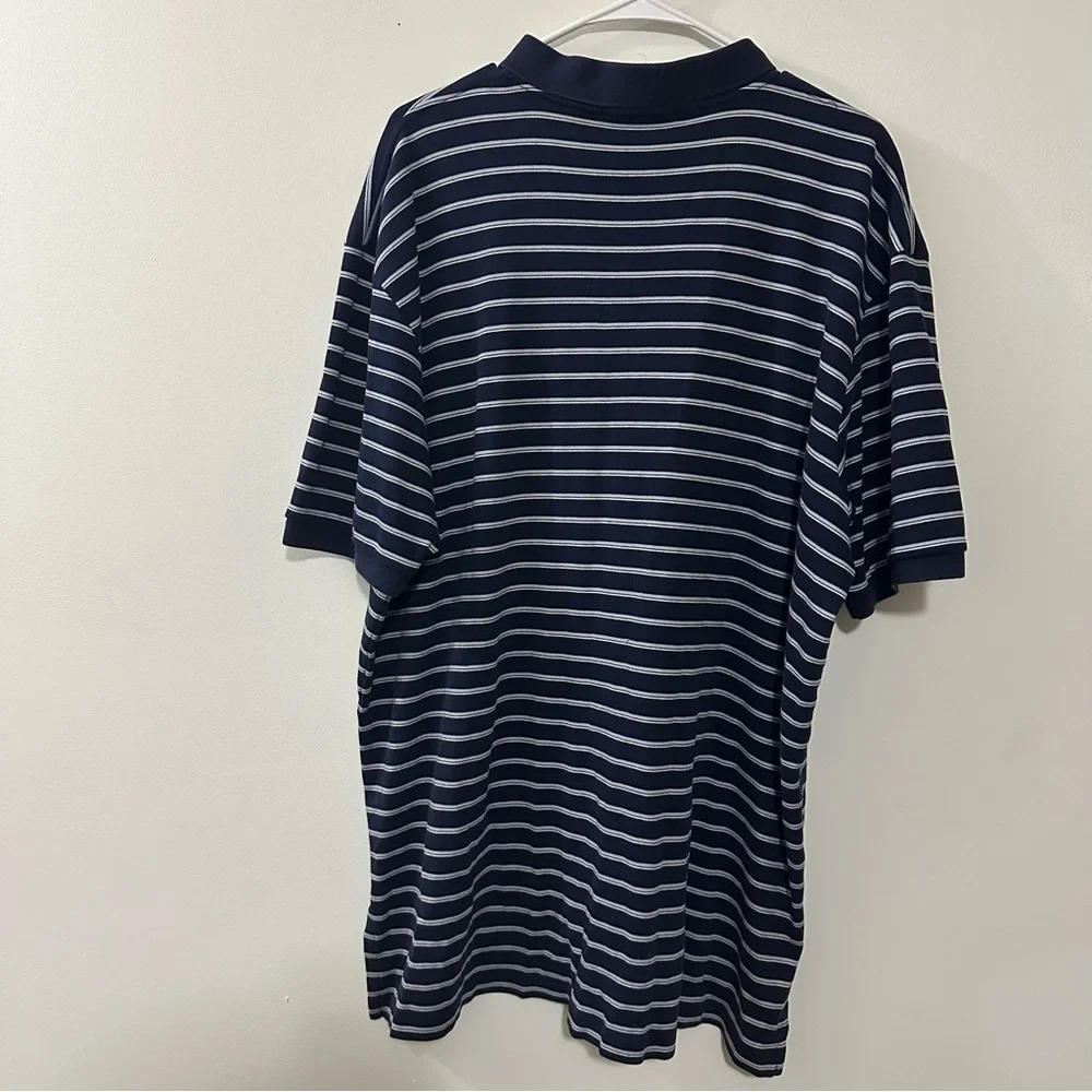 Polo Ralph Lauren Striped Blue And White Luxury Collar Polo Shirt Men’s Size XXL